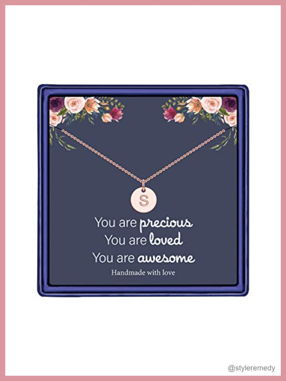 14K Gold Plated Rose Gold Plated Sterling Silver Disc Initial Pendant Necklace